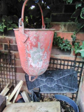 Image 2 of Two old fire sand buckets one riveted and other welded seems