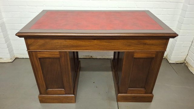 Solid Mahogany Twin Pedesral Kneehole Desk — photo 3 of 3
