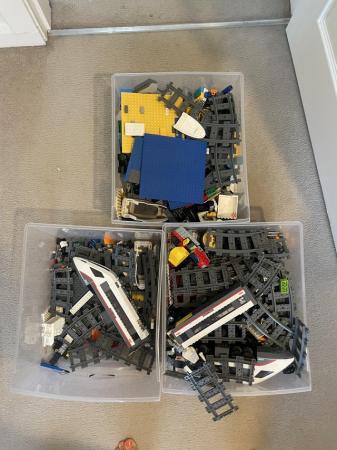 Image 1 of Lego bundle plus two trains and tracks