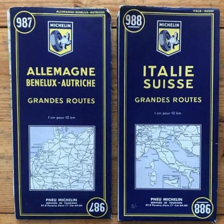Image 1 of 2 vintage 1962 Michelin road maps nos. 987 (£3) & 988 (£4) .