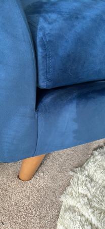 Image 3 of Beautiful soft velvet dark blue sofa