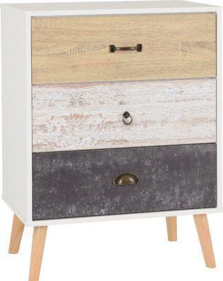 Preview of the first image of Nordic 3 drawer chest in white/distressed.
