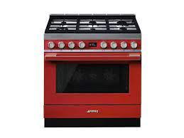 Preview of the first image of SMEG PORTOFINO 90CM RED DUAL FUEL RANGE COOKER-SINGLE DOOR-.