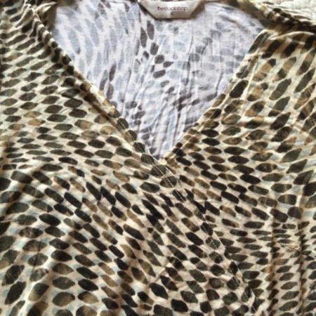 Image 3 of Size 16 STOCK SHOP Wrap Top, Browns & Cream, 3/4 Sleeves