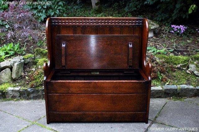 Image 22 of A TITCHMARSH AND GOODWIN OAK BENCH BOX SETTLE PEW ARMCHAIR