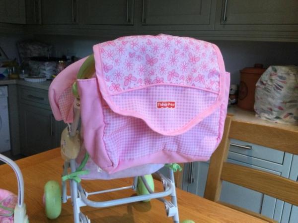 Image 2 of Fisher Price dolls buggy, car seat and changing bag