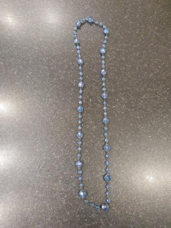 Image 2 of Topshop long blue opaque beaded necklace
