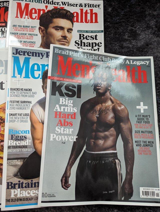 Preview of the first image of Various men's health magazines.(Never opened)  I am selling.