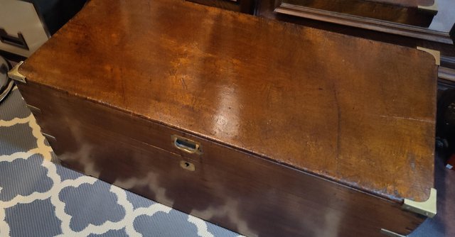 Preview of the first image of Victorian Camphor wood travelling chest.