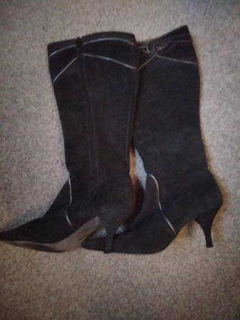 Image 2 of Ladies suede knee high boots size 39