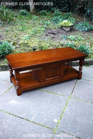 Image 90 of OLD CHARM LIGHT OAK LONG WINE COFFEE TABLE CABINET TV STAND