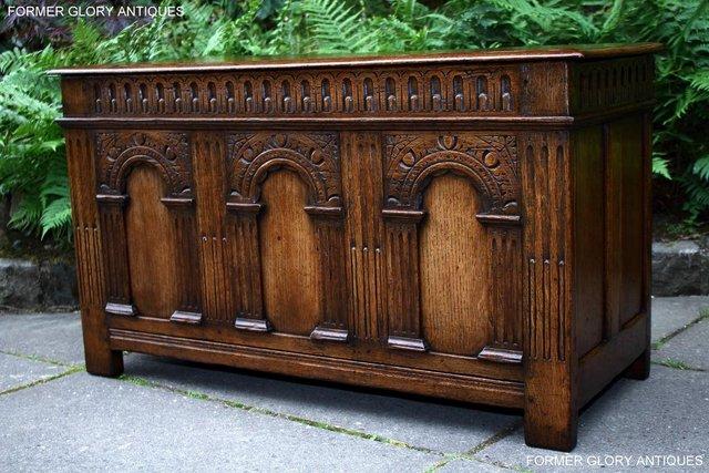 Image 62 of A TITCHMARSH & GOODWIN CARVED OAK BLANKET CHEST BOX TRUNK