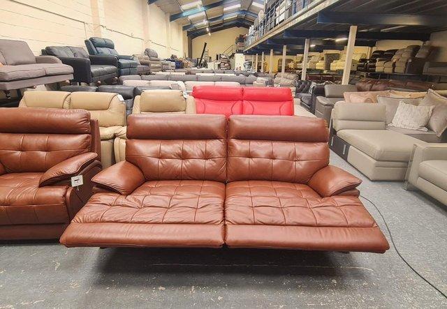 Image 10 of La-z-boy Knoxville brown leather 3 seater sofa and armchair