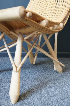 Image 4 of Mid Century 1970s Ash & Wicker Lounge Chair