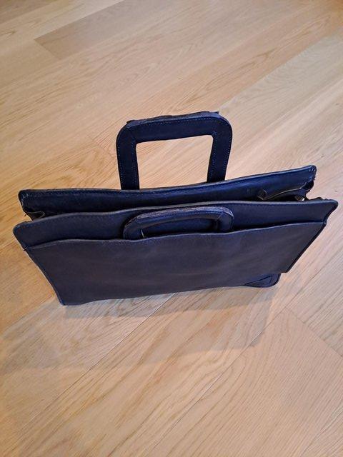 Preview of the first image of Antler Black Lightweight Leather Brief Case.