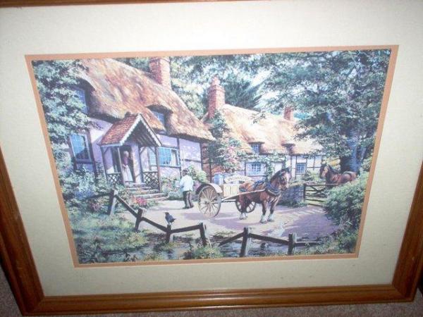 Image 1 of Cottage scene Picture/Titled First Delivery.
