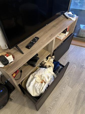 Image 2 of IKEA customised TV stand with two spacious sliding drawers
