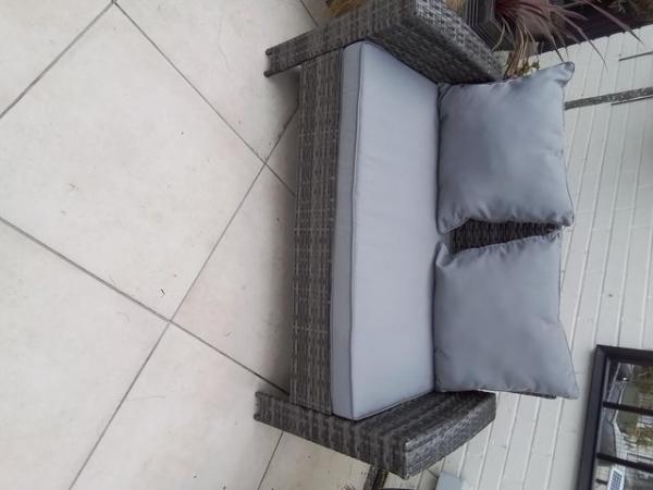 Image 3 of 2 seater rattan garden sofa