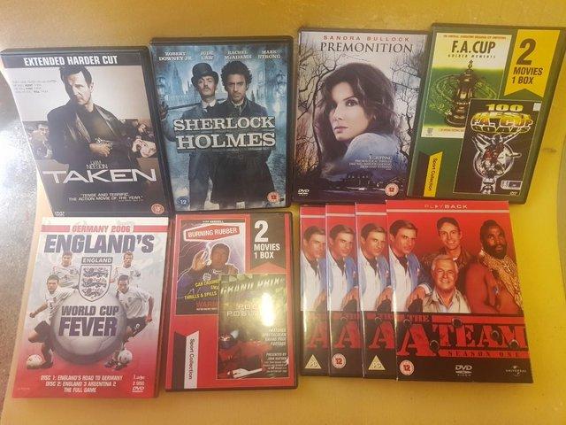 Preview of the first image of Joblot of Dvds, A Team Boxset, Taken, Sherlock Holmes, Footb.