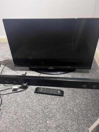 Image 1 of JVC TV On stand - Built in dvd player, sound bar , remote