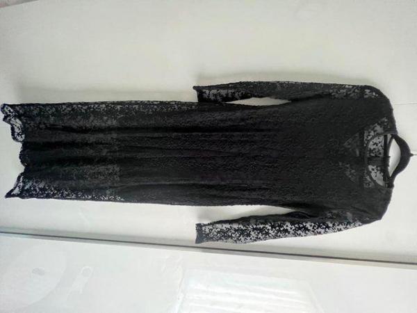 Image 2 of Black netted flower maxi dress size 10