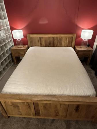 Image 2 of King size bed frame and mattress - solid mango wood
