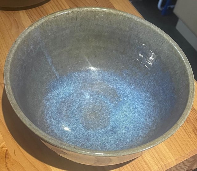 Preview of the first image of Beautiful blue glazed ceramic bowl.