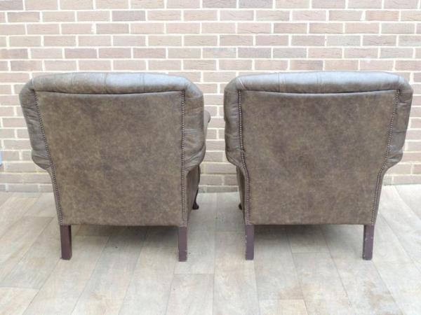 Image 5 of Pair of Cockburn Armchairs + Footstool (UK Delivery)