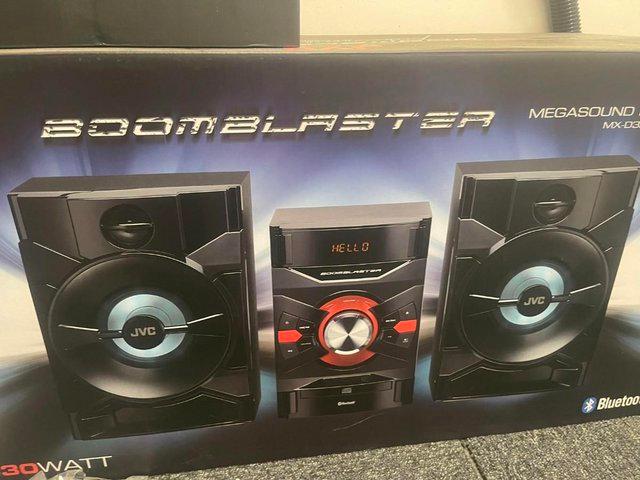 Preview of the first image of JVC MX-D328B Bluetooth Megasound Party Hi-Fi System - Black.