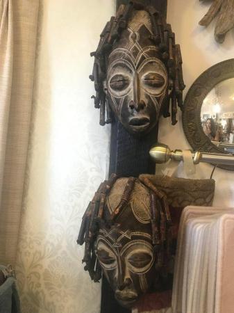 Image 2 of Vintage African carved wooden mask