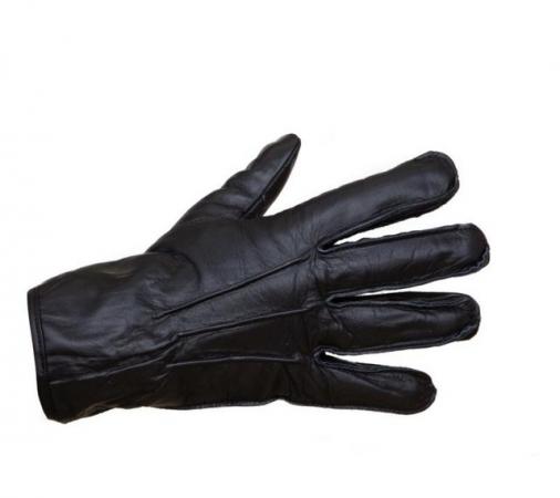 Image 4 of NEW men’s warm black leather gloves, size 8. Thinsulate