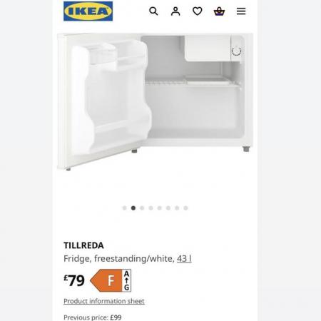 Image 1 of IKEA FRIDGE mini, TILLREDA