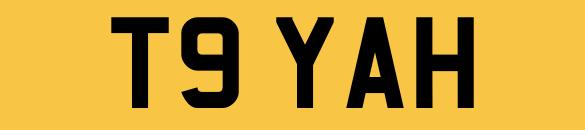 Preview of the first image of T9YAH TOYAH Number Plate Private Personalised Registration.