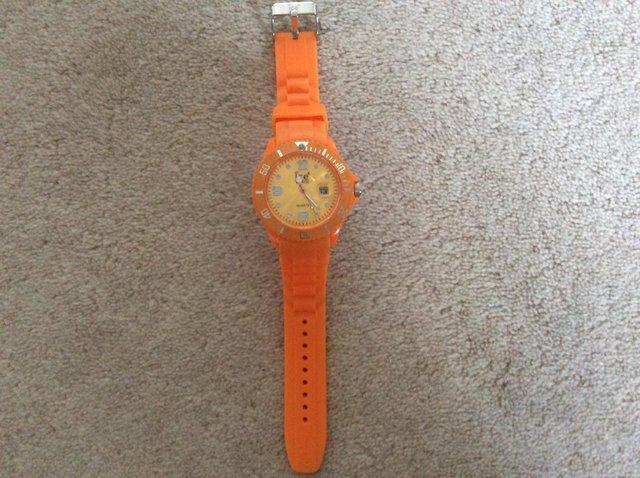 Preview of the first image of Ice Analogue Orange Men or Women’s Watch.