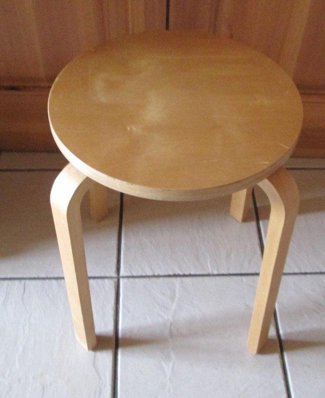 Preview of the first image of Small stacking wooden stool 45x44x37.