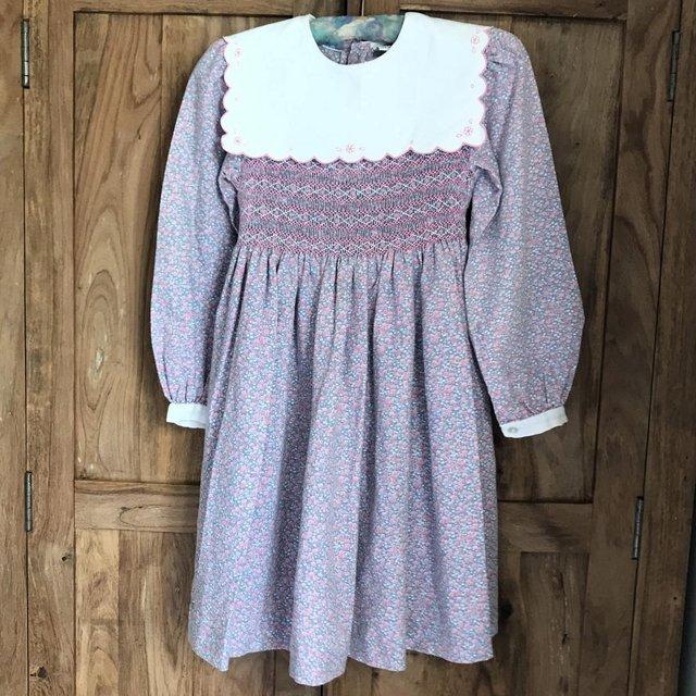 Preview of the first image of Vintage 1980's hand-smocked dress. 8 yrs. 128cms. Can post..