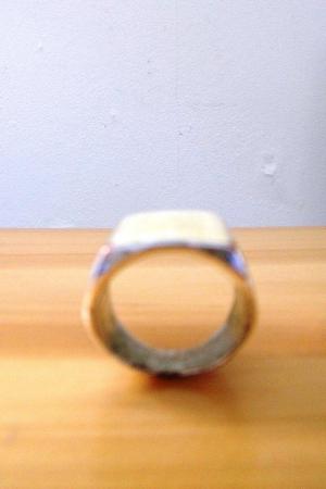 Image 2 of Stylish silver-coloured metal ring with imitation stone.