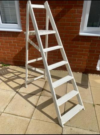 Image 2 of White Wooden Wedding Ladder