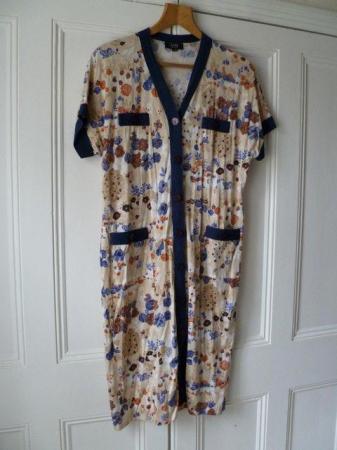 Image 1 of Liola cotton Cream and Blue dress (price inc P&P)
