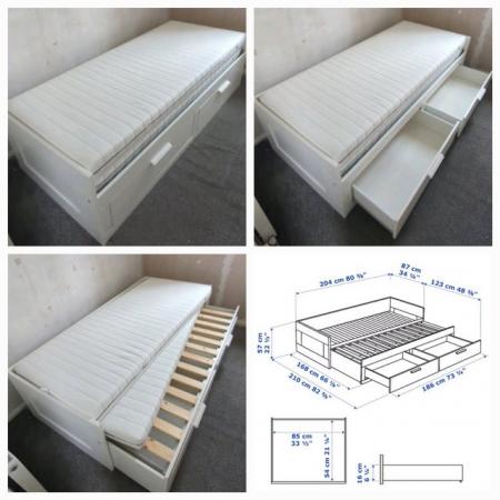 Image 1 of Ikea extandable daybed with mattresses.  Good condition.