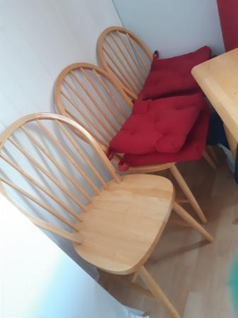 Image 2 of Sturdy wood dining chairs x4 used