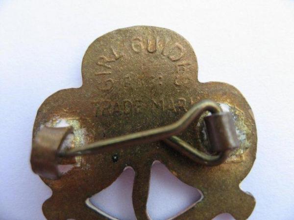 Image 2 of Brass Girl Guides Trefoil Badge Brooch Pin from the late 70’