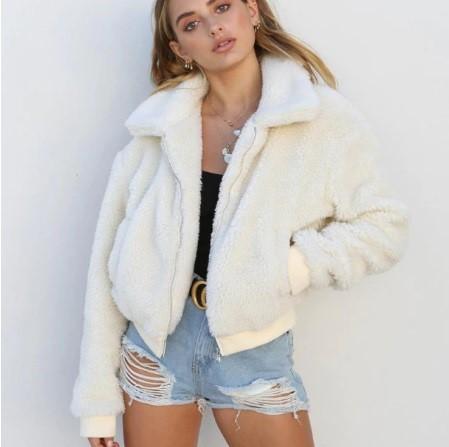 Preview of the first image of Brand New Winter White Warm Faux Fur Fleece Teddy jacket14.