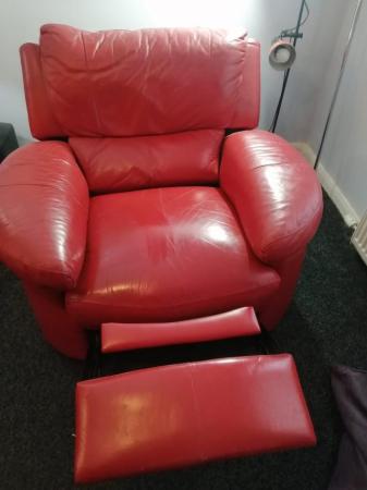 Image 2 of Red Sofa & Electric Recliner