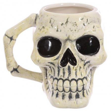 Image 1 of Ceramic Shaped Head Mug - Ancient Skull.  Free uk postage