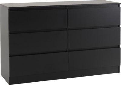 Preview of the first image of MALVERN 6 DRAWER CHEST - BLACK  Assembled Sizes W x D x H (M.