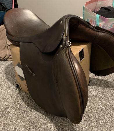 Image 1 of 17inch brown leather saddle