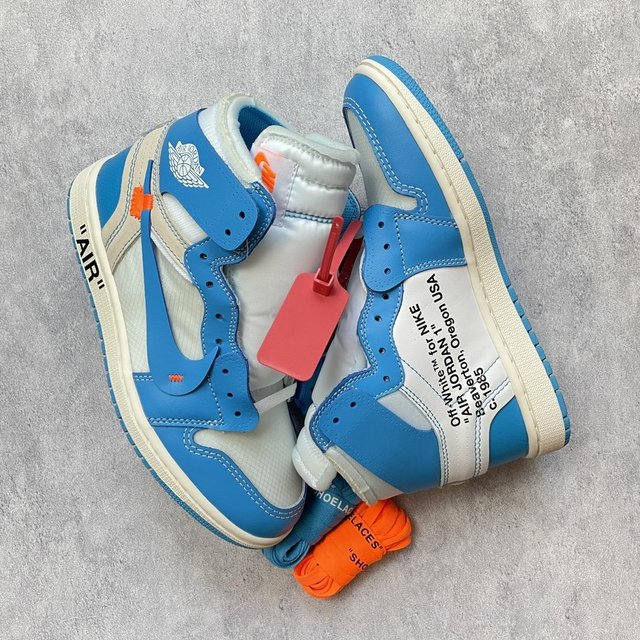 Preview of the first image of Jordan 1 Retro High Off-White University Blue.