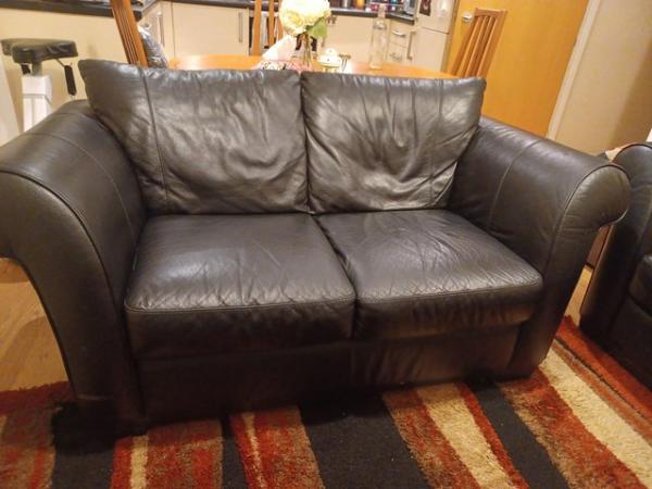 Image 2 of PURE leather DFS 5 seater with original DFS receipt.