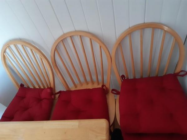 Image 3 of Sturdy wood dining chairs x4 used